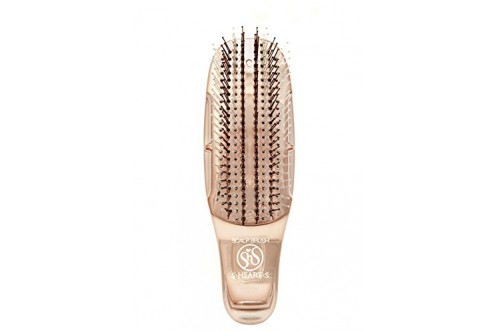 Укороченная массажная расческа Scalp Brush Gold, S-Heart-S, золотая, 376 зубчиков