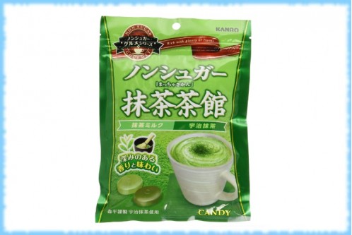 Леденцы со вкусом зеленого чая и зеленого чая с молоком Matcha sakan, Kanro, 72 гр.