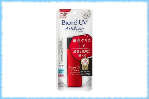 Суперводостойкое солнцезащитное молочко для лица и тела UV Athlizm Skin Protect Milk, Biore, 65 мл.