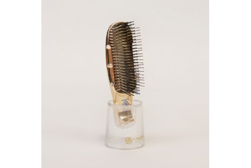 Укороченная массажная расческа с подставкой Scalp Brush World Premium Short Type, S-Heart-S, 572 зубчика